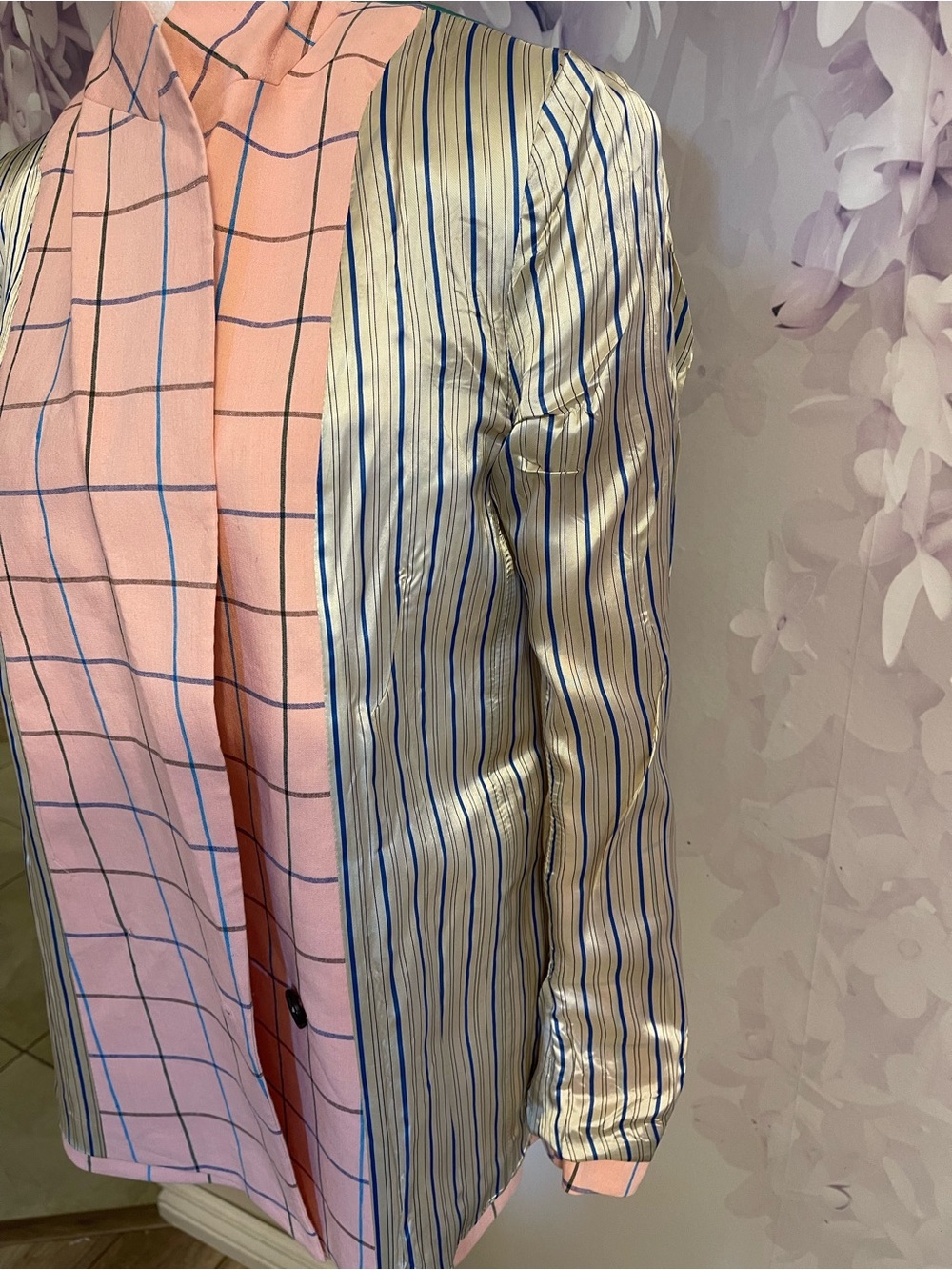 Paul Smith Pink Windowpane Check Linen Blend Pantsuit Size 36 - Picture 7 of 16